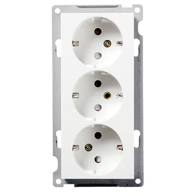 Image for Triple socket outlet RS16 flush PW RAL9003