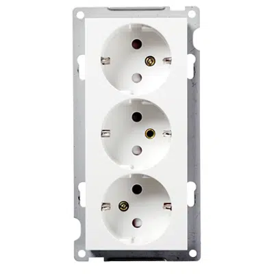 Triple socket outlet RS16 flush PW RAL9003 için görüntü