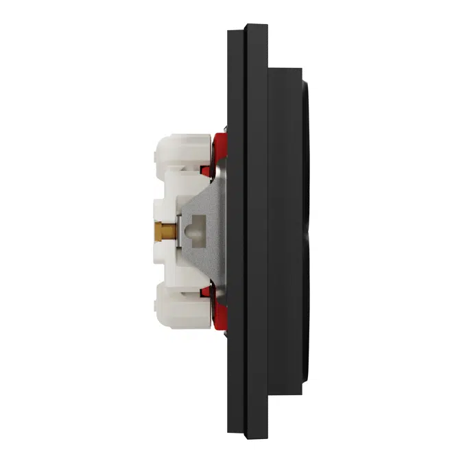 Double socket outlet Ocean Plastic Plus flush Black RAL9005