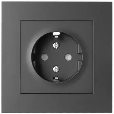 Image for Single socket outlet PLUS flush BLK RAL9005