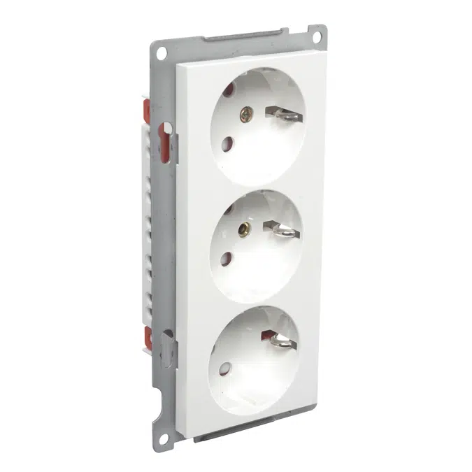 PLUS triple Schuko socket-outlet PW RAL9010