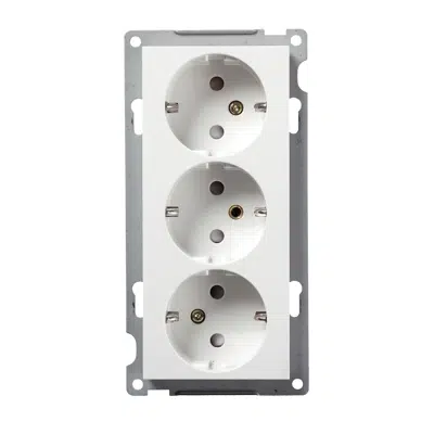 PLUS triple Schuko socket-outlet PW RAL9010图像