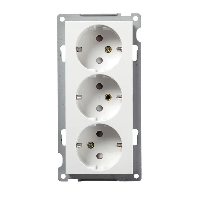 PLUS triple Schuko socket-outlet PW RAL9010