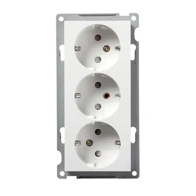 Image for PLUS triple Schuko socket-outlet PW RAL9010