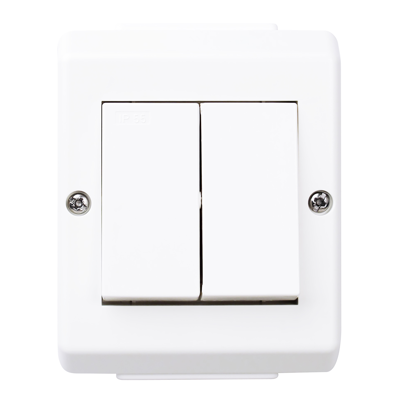 Image for RS16 switch 2-circuits IP55 surface PW RAL9003