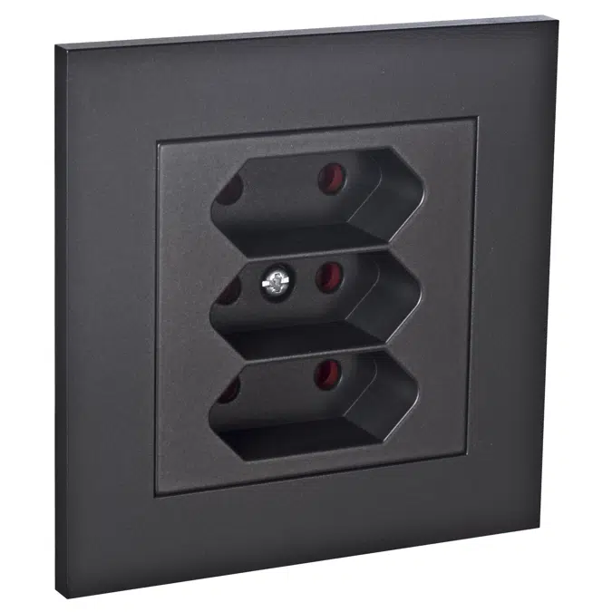 PLUS triple Euro socket-outlet BLK RAL9005