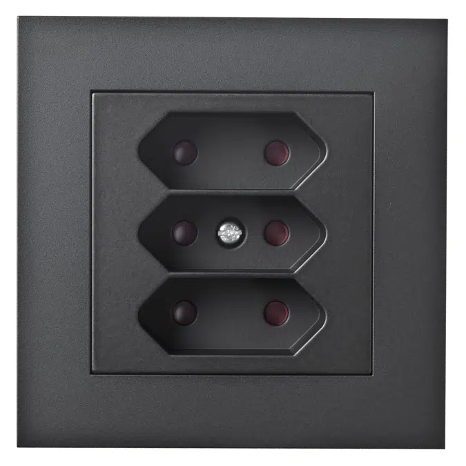 PLUS triple Euro socket-outlet BLK RAL9005