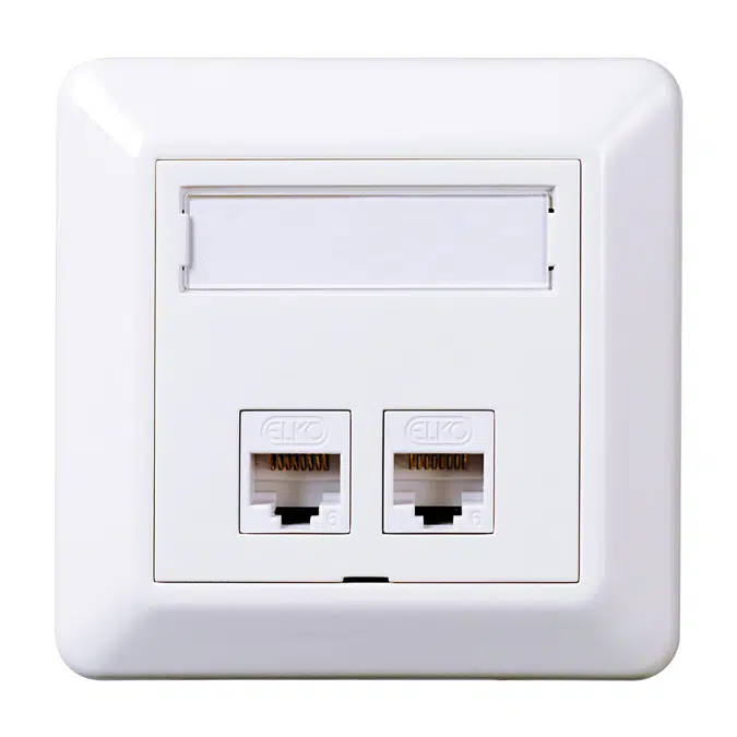 Modular outlet 2xRJ45 RS16 flush PW RAL9003