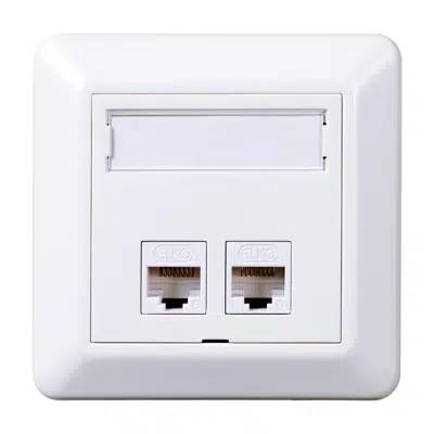 Image for Modular outlet 2xRJ45 RS16 flush PW RAL9003