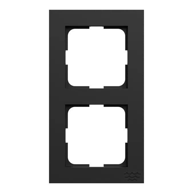 Combination frame 2-gang Ocean Plastic Plus Black RAL9005