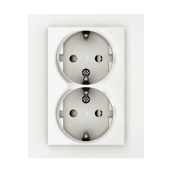 PLUS double socket-outlet screw/screwless PW RAL9010