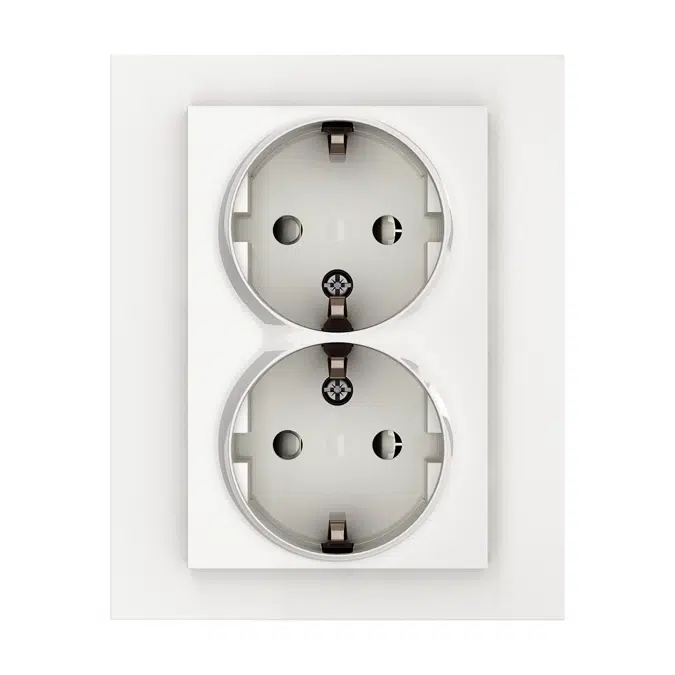 PLUS double socket-outlet screw/screwless PW RAL9010