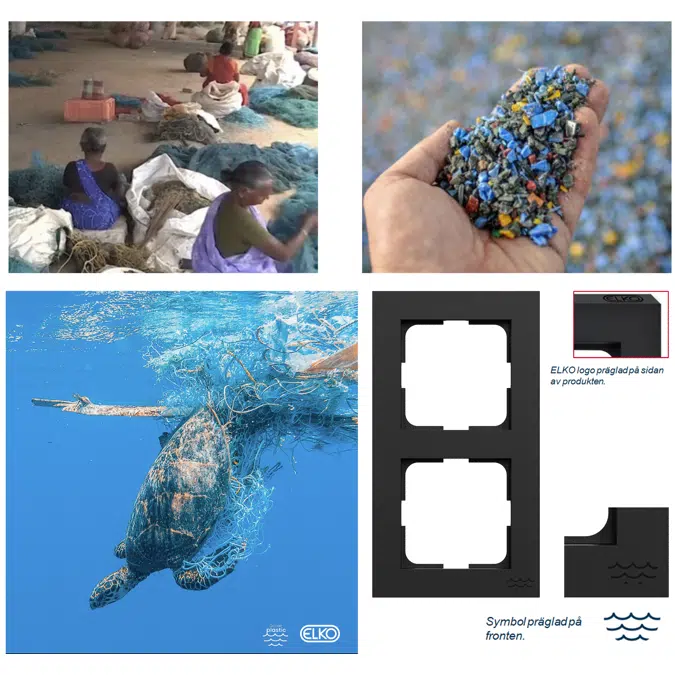 Single socket-outlet screwless Ocean Plastic Plus Black RAL9005