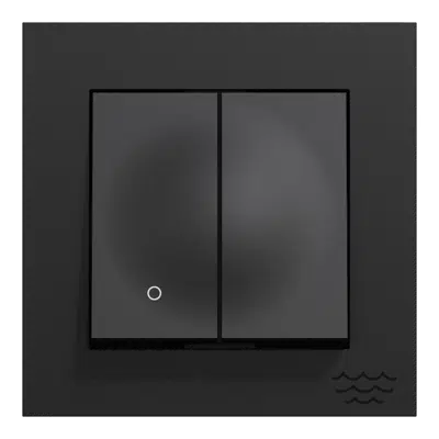 Image for 2-pole+1 switch Ocean Plastic Plus flush Black RAL9005.