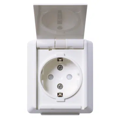 imagen para RS16 single socket-outlet IP44 surface PW RAL9003