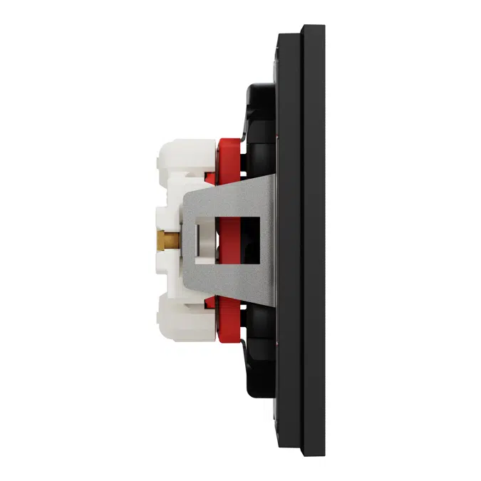 Double socket-outlet full flush screw 440V Ocean Plastic Plus Black RAL9005