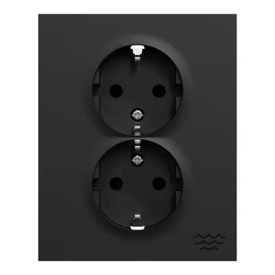 bild för Double socket-outlet full flush screw 440V Ocean Plastic Plus Black RAL9005