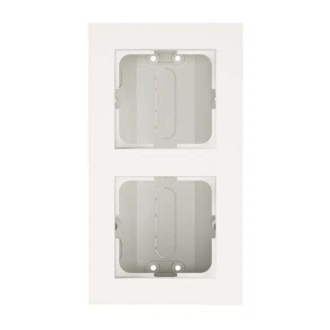 PLUS corner box 2-gang with frame PW RAL9010
