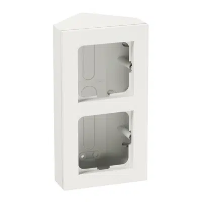 obraz dla PLUS corner box 2-gang with frame PW RAL9010