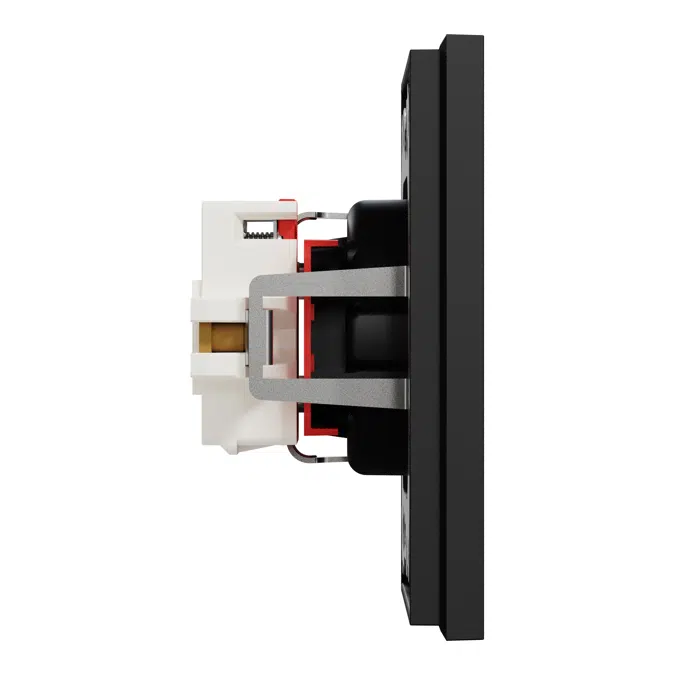 Single socket-outlet screw Ocean Plastic Plus Black RAL9005
