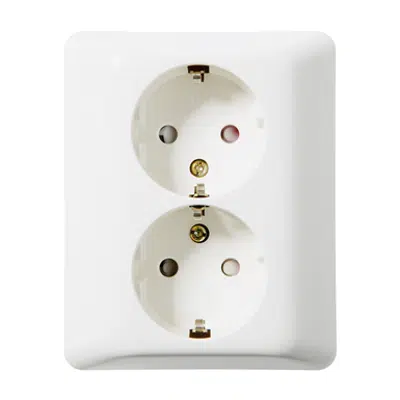 imagen para Double socket outlet RS16 flush PW RAL9003