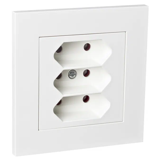 PLUS triple Euro socket-outlet PW RAL9010