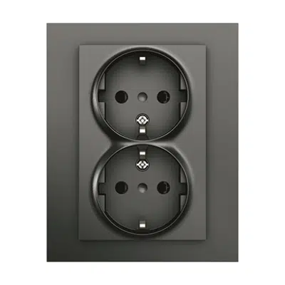 Image for Double socket outlet PLUS flush BLK RAL9005