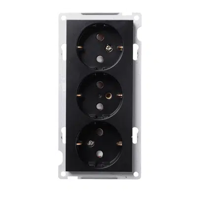 Image for PLUS triple Schuko socket-outlet BLK RAL9005