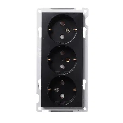 Image for PLUS triple Schuko socket-outlet BLK RAL9005