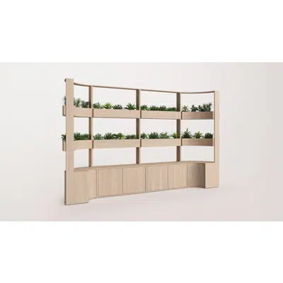 Image for mod system - config 16 - Curved divider with storage & planters