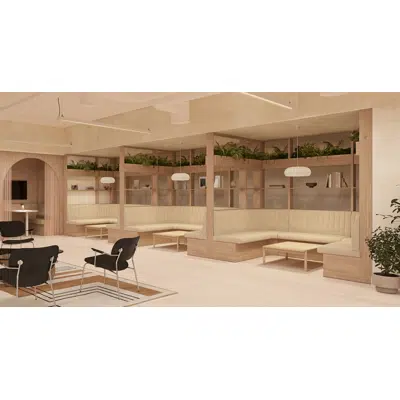 Image for mod system - config 28 - Banquette seating area with planters