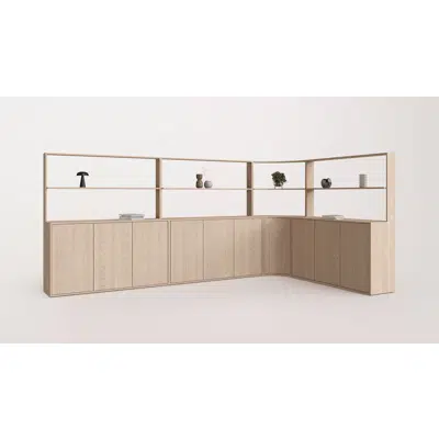 Image for mod system - config 19 - Corner divider with storage & shelves