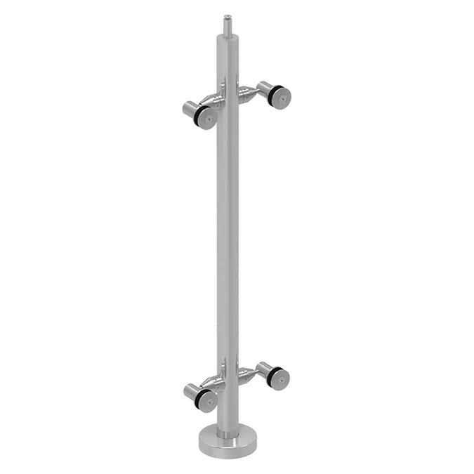 EAC R1 Series - Round Heavy Duty Post - Glass Railing 