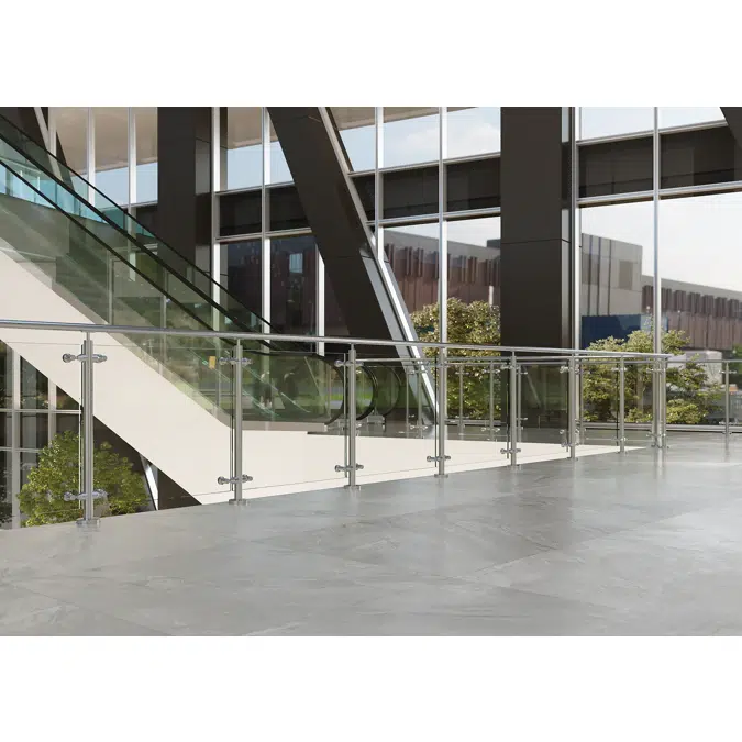 EAC R1 Series - Round Heavy Duty Post - Glass Railing 