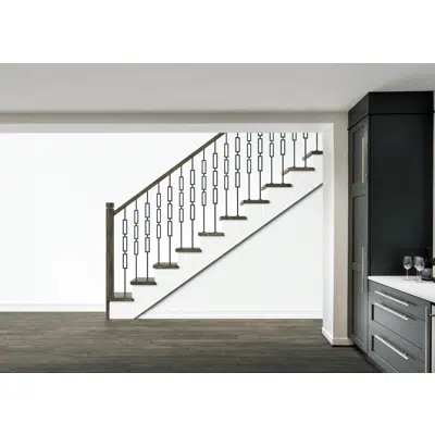 Image pour EAC Modern Triple Slim Rectangular Tubular Baluster