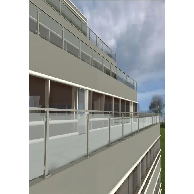 EAC S3 Series - Square Heavy Duty Post - Glass Railing 