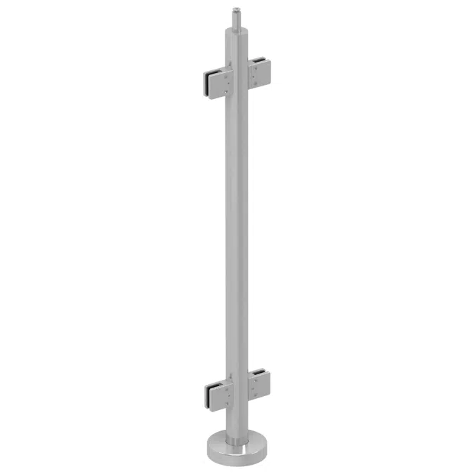 EAC R3 Series - Round Heavy Duty Post - Glass Railing 