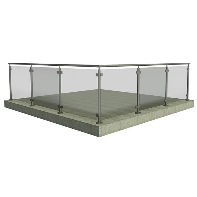 EAC R3 Series - Round Heavy Duty Post - Glass Railing 