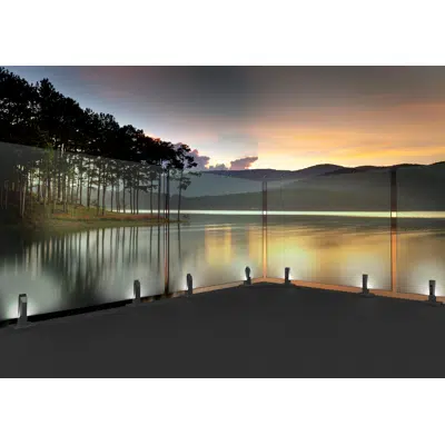 EAC Adjustable Top Mount LED Spigot - Glass Railing 图像