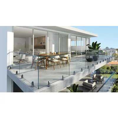EAC Adjustable Top Mount Center Concealed Spigot - Glass Railing 图像