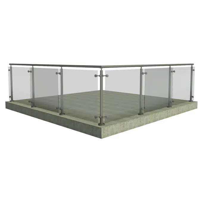 EAC R2 Series - Round Heavy Duty Post - Glass Railing 