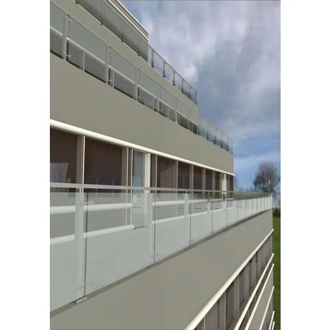 EAC S2 Series - Square Heavy Duty Post - Glass Railing 