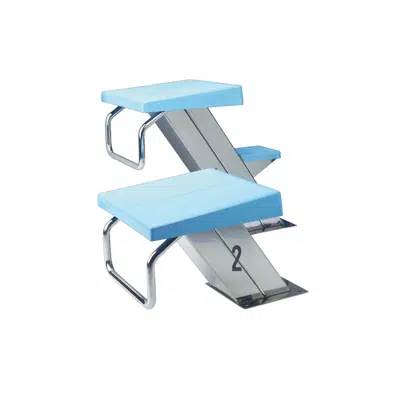 Image for Light blue starting blocks height 40cm AISI-316 for competition pools