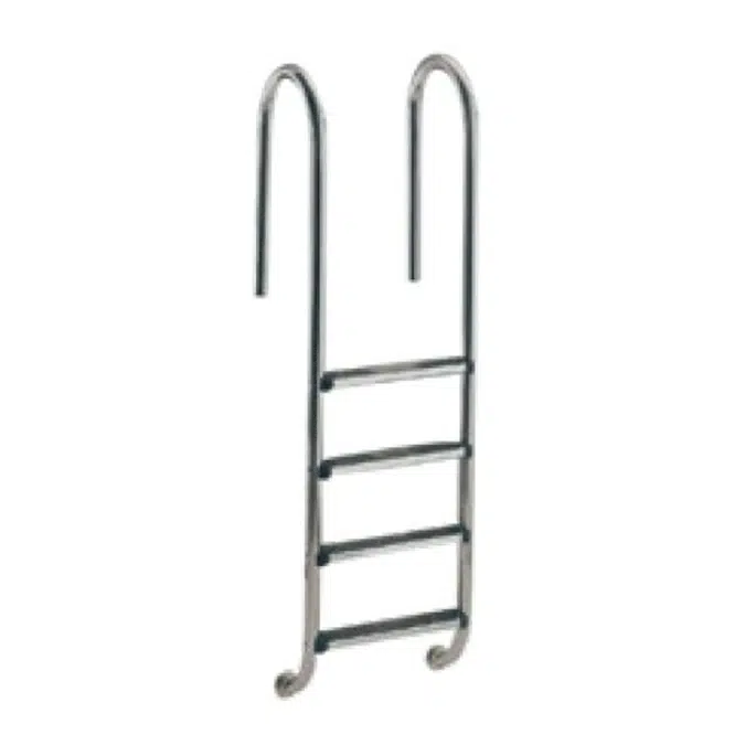 Wall ladder with standard model steps for pool
