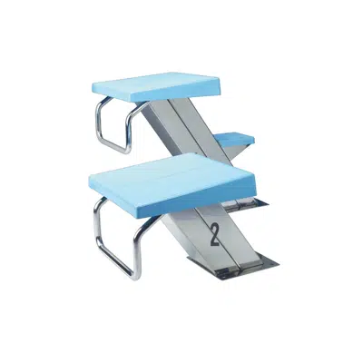 Light blue starting blocks height 70cm AISI-316 for competition pools 이미지