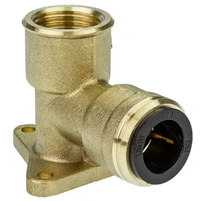 Image for Polybutylene Push-Fit Backplate Wall Elbow Brass - 36090, 36091