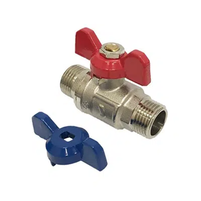 billede til FxM Red & Blue Butterfly Handle Full Bore Ball Valve - 36670, 36671 , 36672