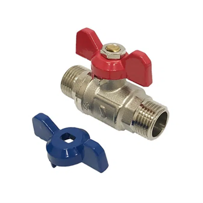 FxM Red & Blue Butterfly Handle Full Bore Ball Valve - 36670, 36671 , 36672
