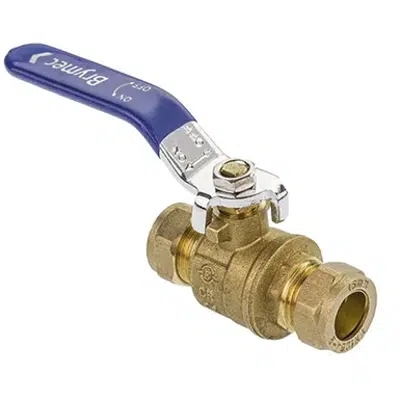 Image for DZR Brass Ball Valve - Compression End - 15, 22, 28mm Red & Blue 38849, 38850, 38851