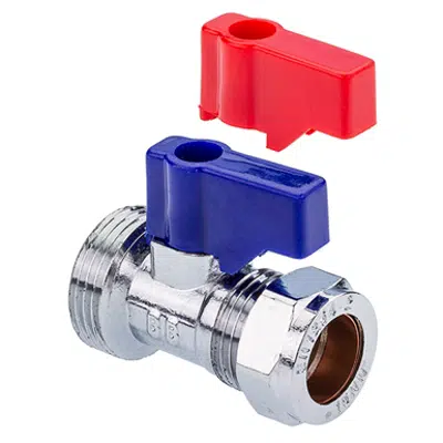 15mm x 3/4" Chrome WRAS Washing Machine Valve - Straight 36379图像